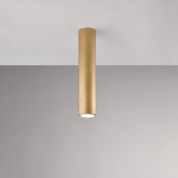 Plafoniera in ferro laccato bianco GU10 con decorazione oro antico 1 luce