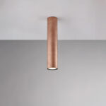 Plafoniera in ferro laccato nero GU10 con decorazione rame antico 1 luce