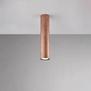 Plafoniera in ferro laccato nero GU10 con decorazione rame antico 1 luce