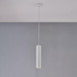 Sospensione in ferro laccato bianco GU10 con cavo elettrico regolabile 1 luce