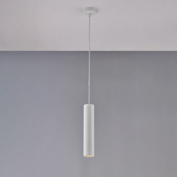 Sospensione in ferro laccato bianco GU10 con cavo elettrico regolabile 1 luce