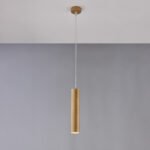 Sospensione in ferro laccato bianco GU10 con decorazione oro antico con cavo elettrico regolabile 1 luce