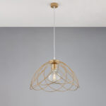 Lampadario in ferro laccato oro con decorazione oro antico con cavo elettrico regolabile 1 luce