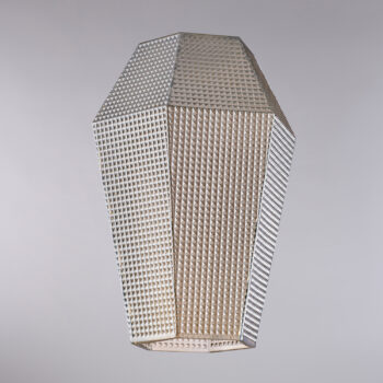 diffusore in vetro soffiato grigio specchiato con decoro in rilievo