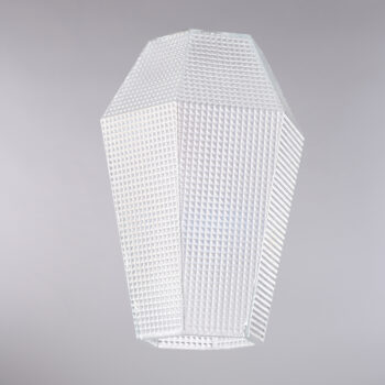 diffusore in vetro soffiato trasparente con decoro in rilievo