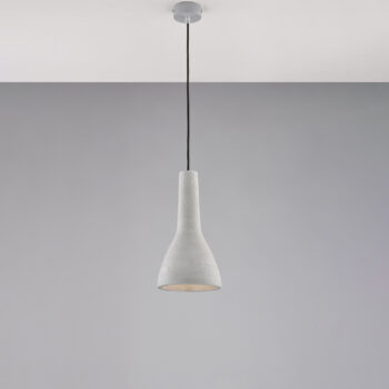 Sospensione in ferro laccato grigio con diffusore in cemento diametro 17 e cavo elettrico regolabile 1 luce