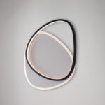 Plafoniera in metallo e alluminio bianco e nero con led integrato CCT + telecomando