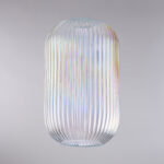 diffusore in vetro soffiato trasparente con decoro rigatura in rilievo
