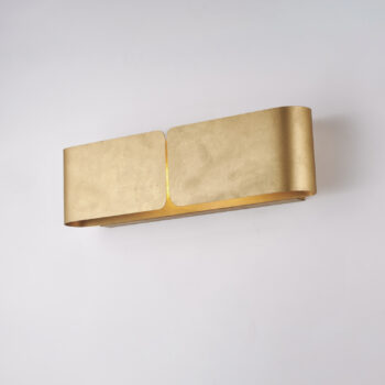 Applique con diffusore taglio laser in ferro laccato bianco con decorazione oro antico 2 luci