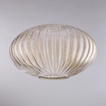 diffusore in vetro soffiato ambra con decoro rigatura in rilievo