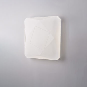Plafoniera quadrata diametro 40 cm in acrilico bianco con led integratoo CCT + telecomando