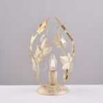 Lumetto in ferro laccato avorio con decorazione oro antico e strass in cristallo 1 luce