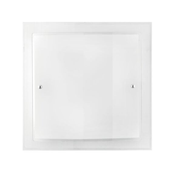 PLAFONIERA DRITTA/CURVA BIANCA 2XE27 30X11X30CM