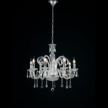 LAMPADARIO CRISTALLO TRASPARENTE 8XE14 70X135CM