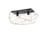 PLAFONIERA ABRAXAS NERA/ORO 2XE27 40X18,5X26,5CM
