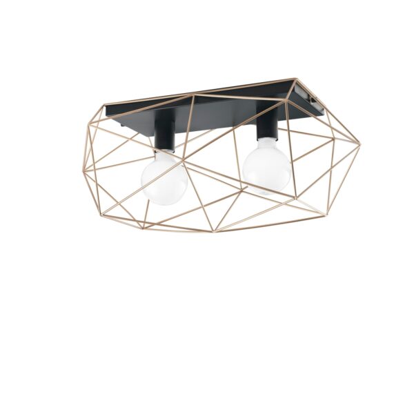 PLAFONIERA ABRAXAS NERA/ORO 2XE27 40X18,5X26,5CM