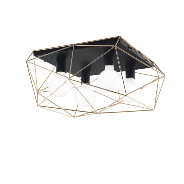 PLAFONIERA ABRAXAS NERA/ORO 4XE27 41,7X40X26,5CM