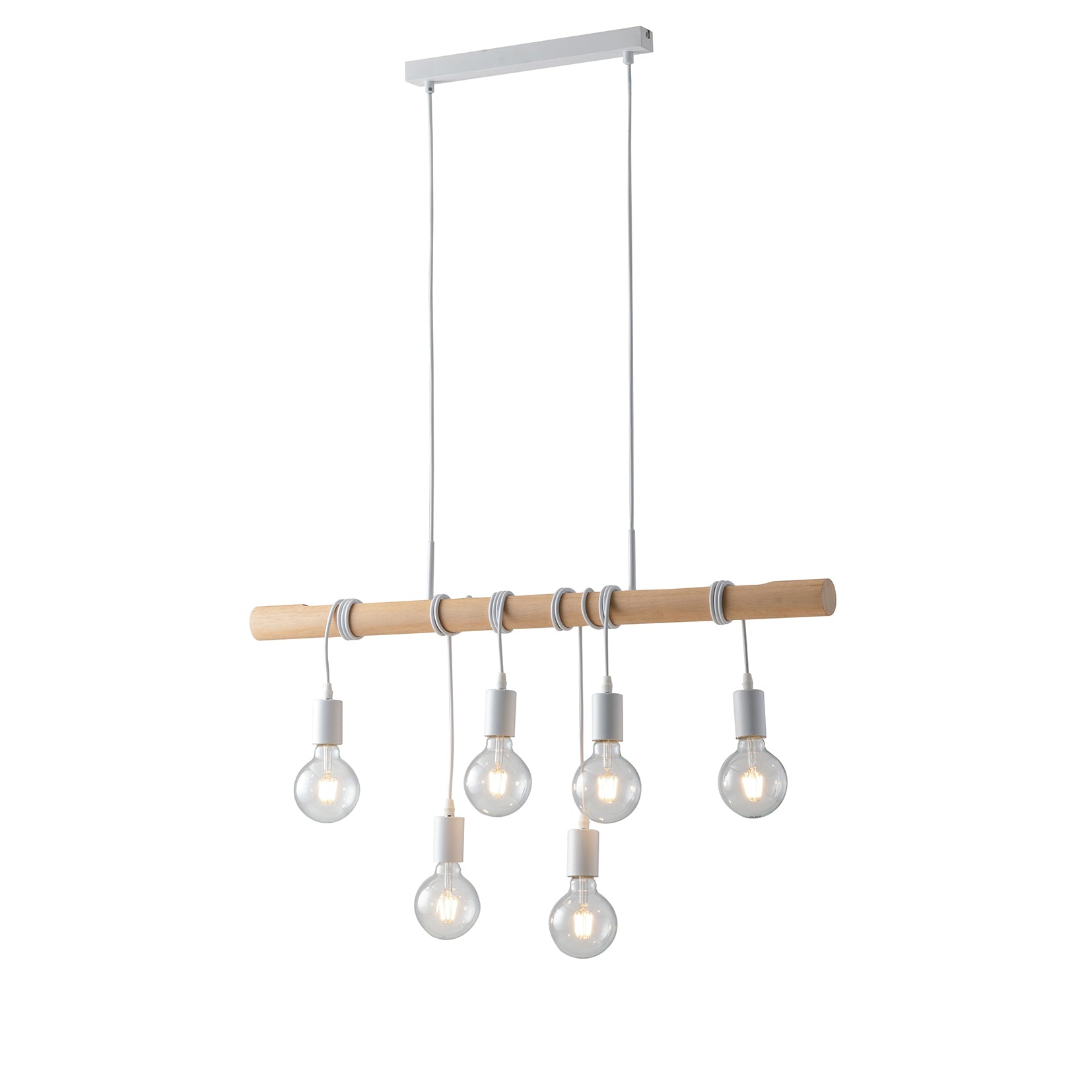 SOSPENSIONE ARIZONA LEGNO 6XE27 90X180CM