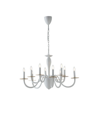 LAMPADARIO ARMSTRONG BIANCO/ORO 10XE14 92X150CM