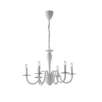 LAMPADARIO ARMSTRONG BIANCO/ORO 6XE14 78X150CM