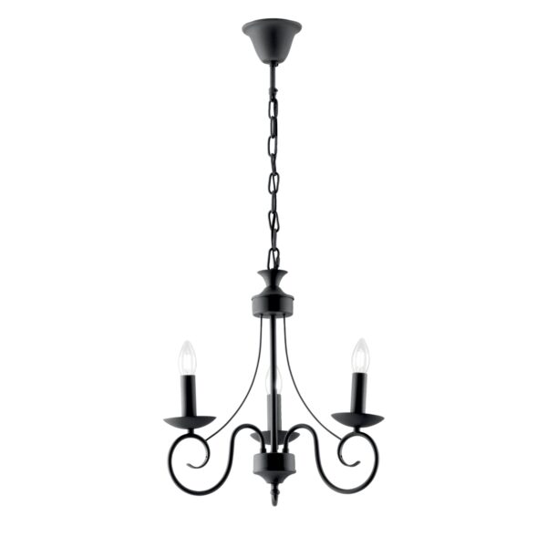 LAMPADARIO BEATRICE ANTRACITE 3XE14 37X120CM