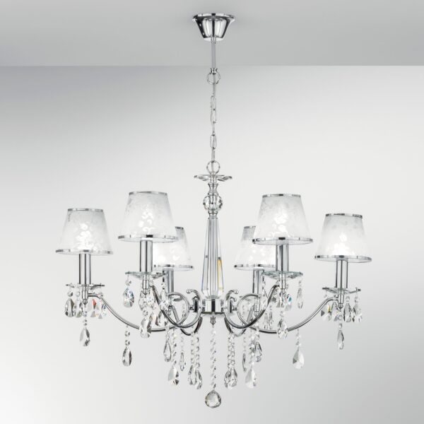 LAMPADARIO BOEME CROMO 6XE14 68X100CM