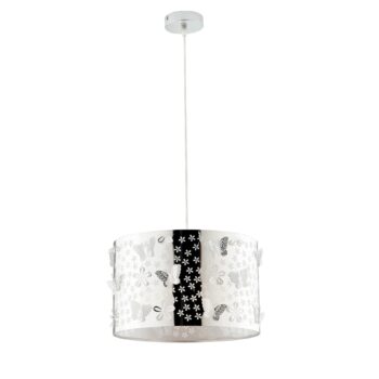 SOSPENSIONE BUTTERFLY CROMO 1XE27 35X35X100CM