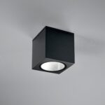 PLAFONIERA CITIZEN NERA QUADRATA 1XE27 IP54 15X15X17CM