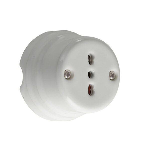 PRESA ELETTRICA CLAY BIPOLARE BIANCA 10/16A AC230V 50Hz 6,5X3,7CM