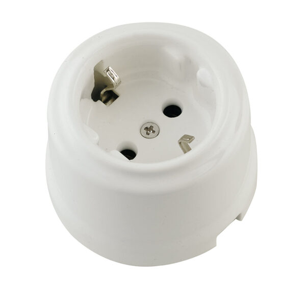 PRESA ELETTRICA SCHUKO CLAY BIANCA 6,5X5CM