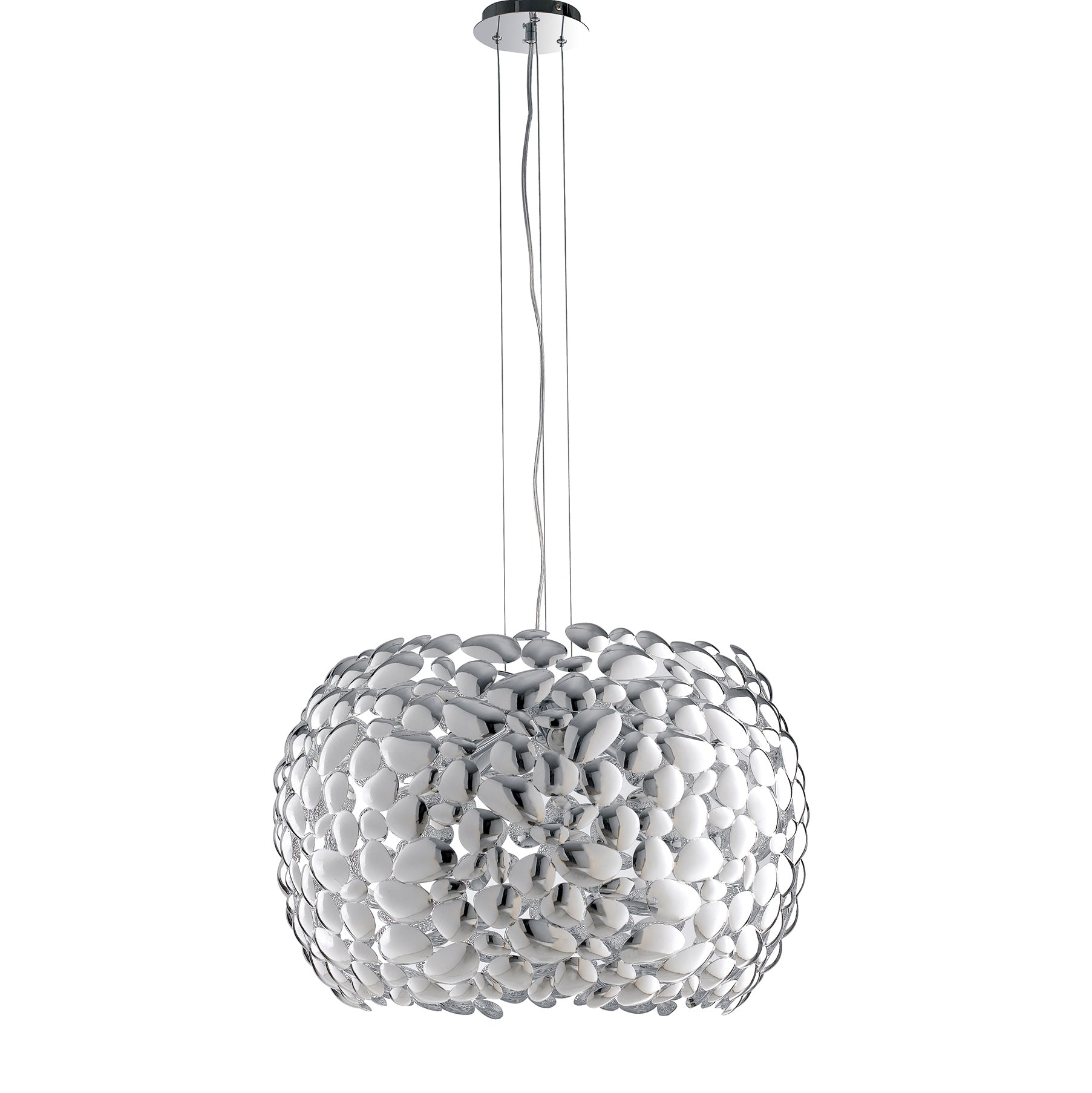 SOSPENSIONE DIONISO CROMO 5XE27 65X65X147CM