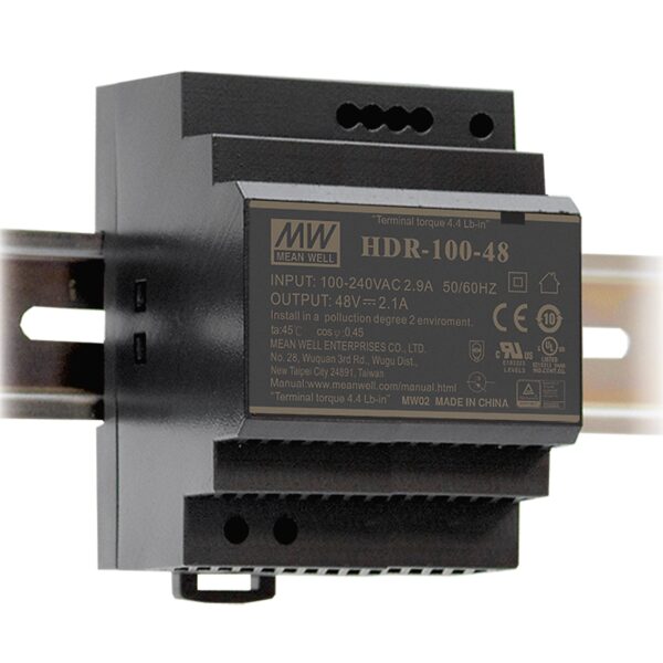 DRIVER GUIDA DIN ULTRASOTTILE 24V 100W 3,83A INPUT AC85-264V DC120-370V 7X9X5,45CM