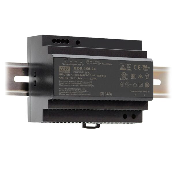 DRIVER GUIDA DIN ULTRASOTTILE 24V 150W 6,25A INPUT AC85-264V DC120-370V 10,5X9X5,45CM