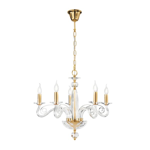 LAMPADARIO EPOQUE ORO 5XE14 65X140CM