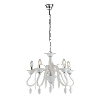 LAMPADARIO ESTEFAN BIANCO 5XE14 53X53X180CM