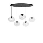 SOSPENSIONE GALAXY NERA 5XE27 119,5X78,5X150CM