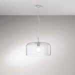 SOSPENSIONE GIBUS TRASPARENTE 1XE27 40X40X150CM
