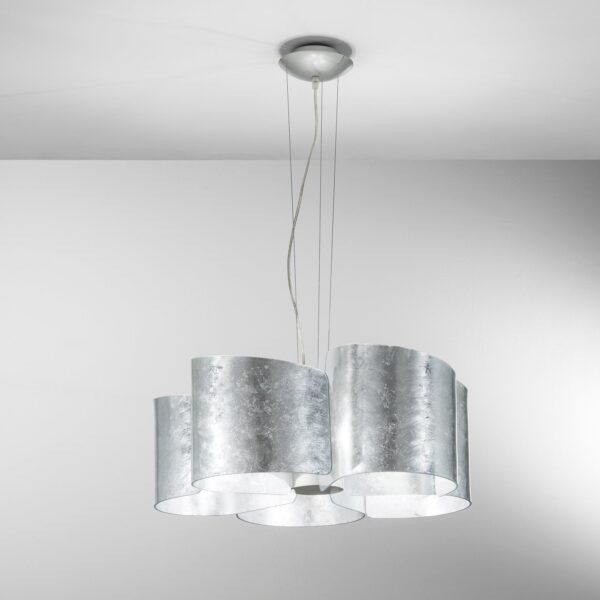 SOSPENSIONE IMAGINE SILVER 5XE27 63X120CM