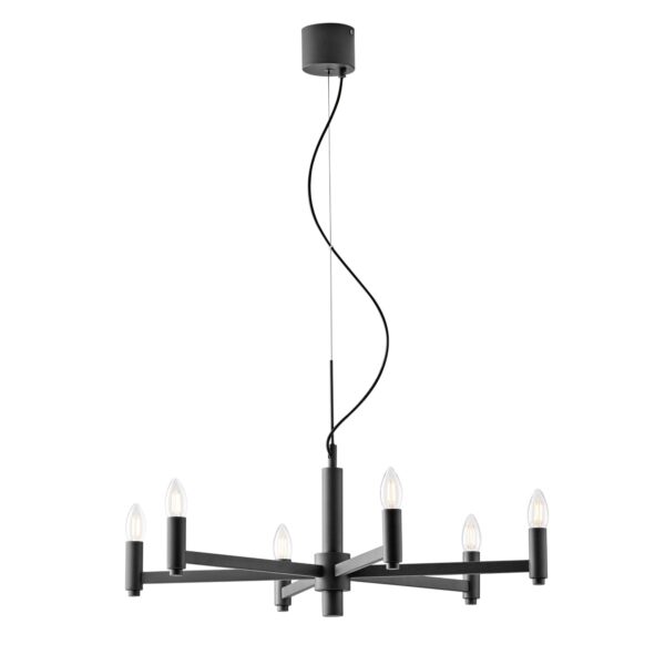 LAMPADARIO KAROL GRIGIO 6XE14 72X120CM