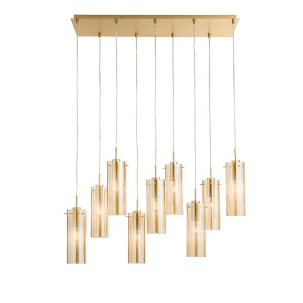 SOSPENSIONE MAGIC ORO/AMBRA 9XE27 90X30X150CM