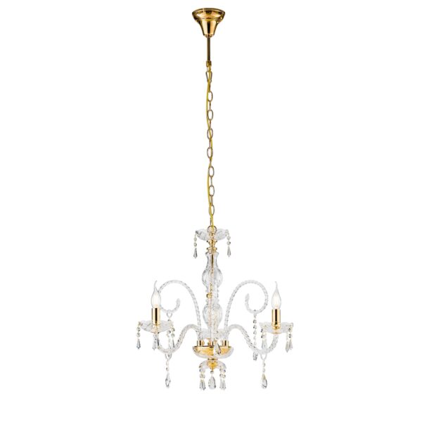 LAMPADARIO MONALISA ORO 3XE14 53X145CM