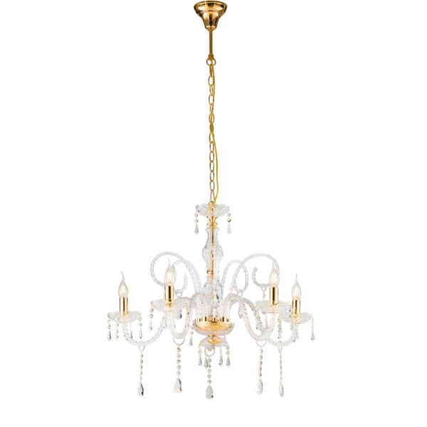 LAMPADARIO MONALISA ORO 5XE14 70X145CM