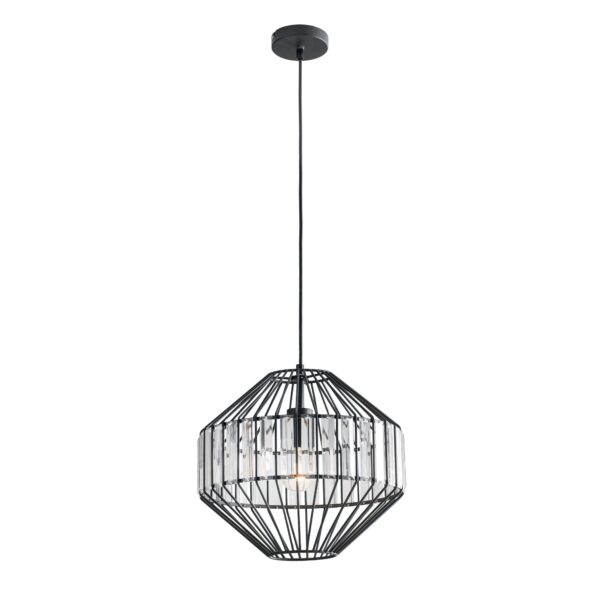 SOSPENSIONE OPIUM NERA/TRASPARENTE 1XE27 33,5X33,5X30,3CM