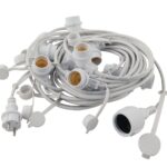 STRINGA ELETTRIFICATA PICNIC BIANCA 10XE27 IP54 CON SPINA SCHUKO 100CM