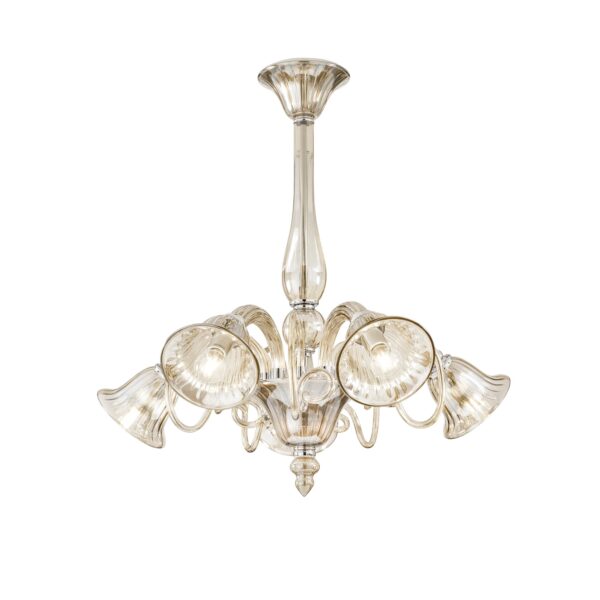 LAMPADARIO POSEIDON CHAMPAGNE 5XE14 72X65CM