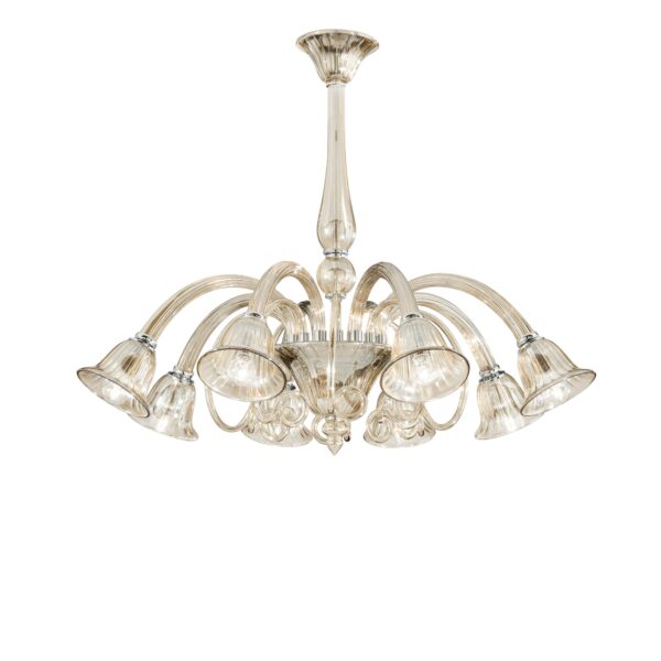 LAMPADARIO POSEIDON CHAMPAGNE 8XE14 93X73CM
