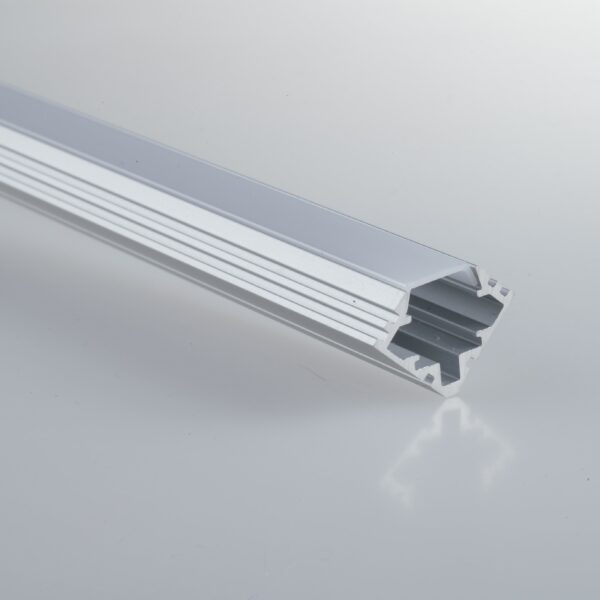 PROFILO NEWYORK ALLUMINIO/OPALE CON TAPPI E STAFFETTE INCLUSI 200X2,9X2,1CM