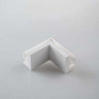 CONNESSIONE MONO ANGOLARE BIANCA CON PROFILO DI ALLUMINIO E DIFFUSORE OPALE 10X6,5CM