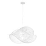 SOSPENSIONE RHEI-LEAF BIANCA DOPPIO DIFFUSORE 1XE27 60X33X150CM