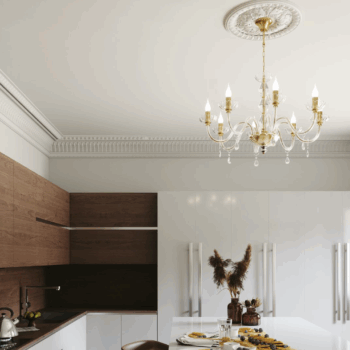 LAMPADARIO RIFLESSO ORO 15XE14 94X140CM